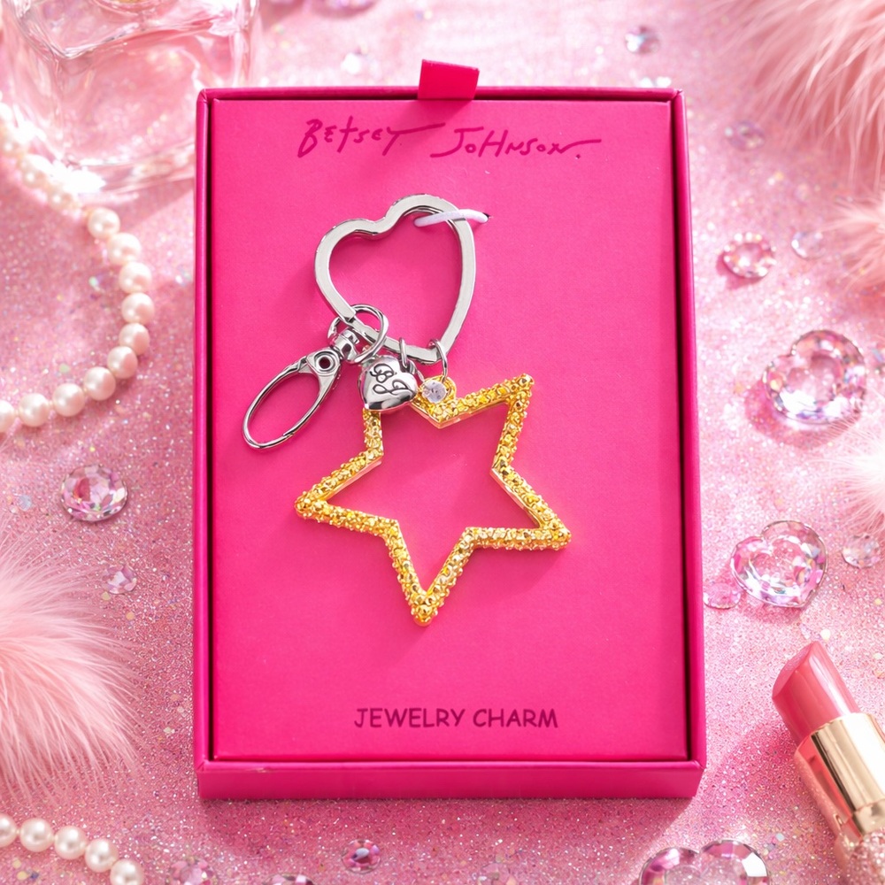 Betsey Johnson Glittering Yellow Star Keychain
